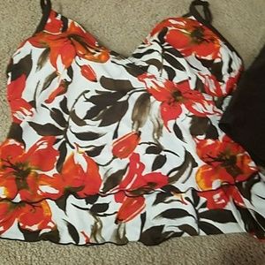 St. John's Bay Sarong-style Tankini Top:  Size 18